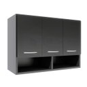 Ver imagem 1 de Armário 3 Portas Aéreo Branco Quarto Multiuso Roupas ClickForte Armário Multiuso Preto