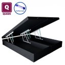 Ver imagem 1 de Cama Box Baú Queen size Bi partida em Sintetico preto com Pistão a gás - 158x198x35