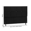 Ver imagem 3 de Cabeceira Estofados Casal King Quarto 1,95cm Poliana Suede Preto Madelina Decor