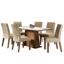 Ver imagem 2 de Conjunto Sala de Jantar Madesa Rafaela Mesa Tampo de Vidro com 6 Cadeiras Rustic/Branco/Imperial Cor