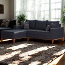 Ver imagem 2 de Sofá 3 Lugares Beny com Chaise Esquerdo Suede Azul