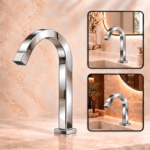 Torneira Laguna Cromada Baixa Aço Inox 304 Luxo Goldenx