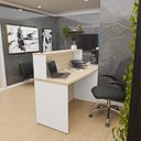 Ver imagem 2 de Conjunto Balcão Atendimento Armário Baixo Recepção Netmobil - Dubai/branco