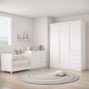 Ver imagem 1 de Quarto Infantil Completo Pérola com Guarda Roupa 3 Portas, Cômoda 2 Portas e Berço Mini Cama