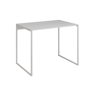 Escrivaninha Industrial Base Ferro Branco Tampo Mdp Branco 90x50