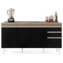 Ver imagem 7 de Balcão Gabinete com Pia Inox 160cm Arkansas Castanho/Preto - Lumil Lumil Móveis