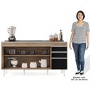 Ver imagem 5 de Balcão Gabinete com Pia Inox 160cm Arkansas Castanho/Preto - Lumil Lumil Móveis