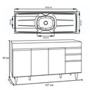 Ver imagem 4 de Balcão Gabinete com Pia Inox 160cm Arkansas Castanho/Preto - Lumil Lumil Móveis