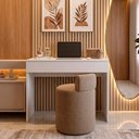 Ver imagem 2 de Penteadeira Mesa com Gaveta Miss Compacta 80cm 100% Mdf Branco - Desk Design