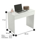 Ver imagem 5 de Penteadeira Mesa com Gaveta Miss Compacta 80cm 100% Mdf Branco - Desk Design