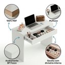 Ver imagem 4 de Penteadeira Mesa com Gaveta Miss Compacta 80cm 100% Mdf Branco - Desk Design