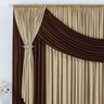 Cortina para Sala com Bando e Presilha 4,00m X 2,80m Franci:Tabaco/Avelã - 2