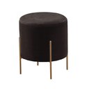 Ver imagem 1 de Puff Banqueta Odim Luxo Base Bronze Castellar Móbile Corino Preto