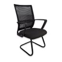 Ver imagem 1 de Cadeira Fixa Sit em Tela com Braço Bp Crepe Preto Maiart