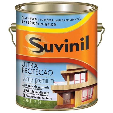 Verniz Ultra Proteção para Madeira Mogno 3,6 Litros - Suvinil Verniz 3,6l Ultra Protecao Mogno