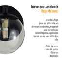 Ver mais imagens de Arandela Figo Preta com Globo de Vidro Fumê - 1-2620-3-fu