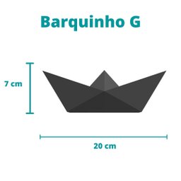 Estatueta Barquinho Origami G - 20cm comp. - Toque 3D:Vermelho - 4