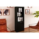 Ver imagem 1 de Estante Livreiro Casal ME4110 c/ 2 Portas e 3 Prateleiras Preto - Tecno Mobili