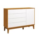 Ver imagem 1 de Comoda Sapateira Elfe Classic 1 Porta 4 Gavetas Branco Fosco com Savana - Moveisaqui