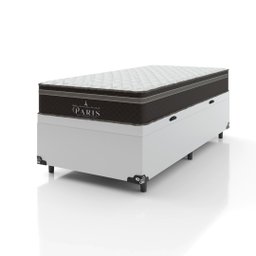 Cama Box Baú Solteiro + Colchão Paris Molas Ensacadas Pocket - 66x88x188cm - Couro - 4
