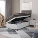 Ver imagem 7 de Cama Box Baú Solteiro + Colchão Paris Molas Ensacadas Pocket - 66x88x188cm - Couro