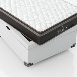 Cama Box Baú Solteiro + Colchão Paris Molas Ensacadas Pocket - 66x88x188cm - Couro - 5
