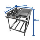 Ver imagem 6 de Fogão Industrial 2 Bocas Alta Pressão P5 com Chapa Bifeteira Metalfour