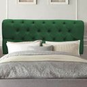 Ver imagem 1 de Painel Cabeceira Estofada Paris 195cm Cama Box King Corino Verde- Mabe Magazine