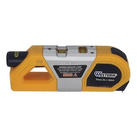 Nível A Laser 15Metros 2 Bolhas com Trena 3Metro Profissional