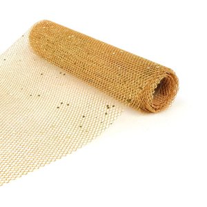 Tela com Glitter Ouro 25cm X 4,5m | Natal Encantado Formosinha