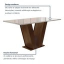 Ver imagem 5 de Conjunto Mesa de Jantar com 6 Cadeiras Estofadas e Tampo de Vidro 160x80x80cm Chocolate