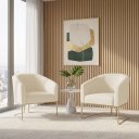 Ver imagem 2 de Poltrona Sala Decorativa Kit 2 Stella Base Industrial Champanhe Veludo Cotelê D03 - D’Rossi