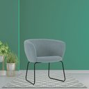 Ver imagem 5 de Poltrona Decorativa Isis Base Aço Preto Suede Camurça Verde Azulado - Nexta Casa