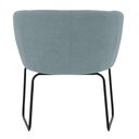 Ver imagem 2 de Poltrona Decorativa Isis Base Aço Preto Suede Camurça Verde Azulado - Nexta Casa