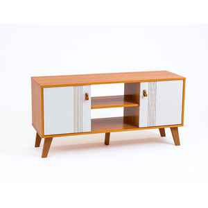 Rack Berlim 1,15 M para Tv de até 55" Cinamomo/off White - Ssx Multicoisas