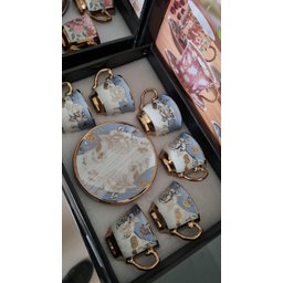 O Kit Xícara de Café com 12 Peças em Cerâmica Porcelana, - 4