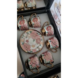 O Kit Xícara de Café com 12 Peças em Cerâmica Porcelana, - 6