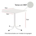 Ver imagem 4 de Mesa de Jantar Quadrada 70cm Branca com 4 Cadeiras Estofada Off-white com Encosto Madeira Urban