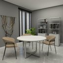 Ver imagem 1 de Mesa de Reunião Industrial 120cm MDF-MDP Cinza F5 Office