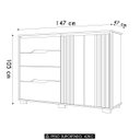 Ver imagem 4 de Cômoda para Quarto 4 Gavetas 147cm Gênova M07 Freijó - Mpozenato