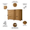 Ver imagem 3 de Cômoda para Quarto 4 Gavetas 147cm Gênova M07 Freijó - Mpozenato