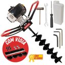 Ver imagem 1 de Perfurador de Solo á Gasolina Kawashima ED43EBD 43cc Broca Duplo Espiral 80x15cm com Vídia