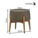 Ver imagem 4 de Kit 2 Puffs Dual 2 em 1 Vira Mesa Apoio Design Moderno Sala Estar Quarto Sala Tv - Chumbo Linho