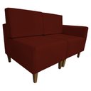 Ver imagem 1 de Poltrona Decorativa Alicia Lado Esquerdo Suede Marsala Pés Madeira Mz Decor