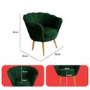 Ver mais imagens de Kit 4 Poltrona Sala Decorativa Pétala Veludo Verde Pés Palito Castanho - Arkell