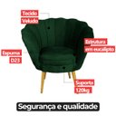Ver imagem 5 de Kit 4 Poltrona Sala Decorativa Pétala Veludo Verde Pés Palito Castanho - Arkell