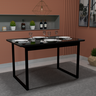 Mesa Retangular 160x80 para Sala de Jantar Estilo Industrial Moderno Tampo sem Vidro: Preto - 1