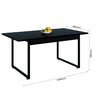 Mesa Retangular 160x80 para Sala de Jantar Estilo Industrial Moderno Tampo sem Vidro: Preto - 3