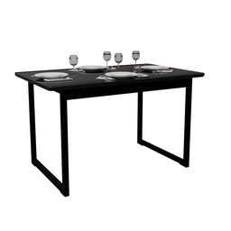 Mesa Retangular 160x80 para Sala de Jantar Estilo Industrial Moderno Tampo Mdf sem Vidro:preto - 2