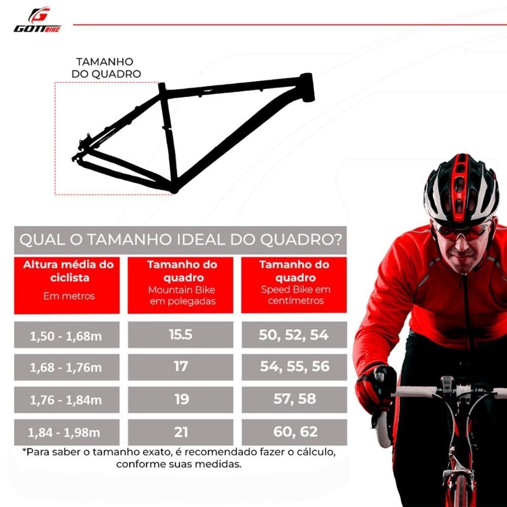 Bicicleta Aro 29 Alumínio Azul e Preto Gott Mappa1 Freios a Disco Suspensão 24v - 2